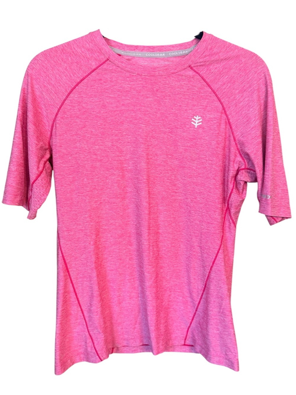 Coolibar Heather Pink Fitness Short Sleeve UPF 50+ T-Shirt, size Small
